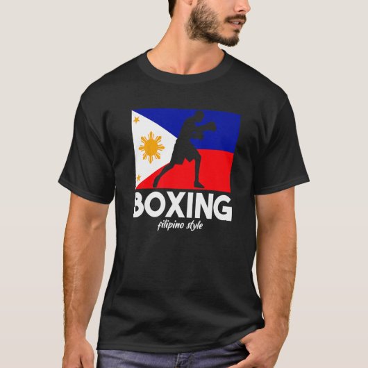 Boxing Filipino Style Philippine Flag Boxing Filip T-shirt (Voorkant)