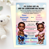 Boxing Gender Reveal Baby shower Kaart