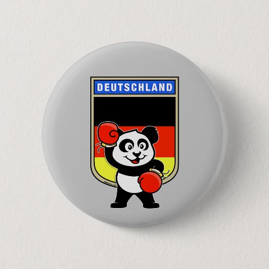 Boxing Germany Panda Ronde Button 5,7 Cm (Voorkant)