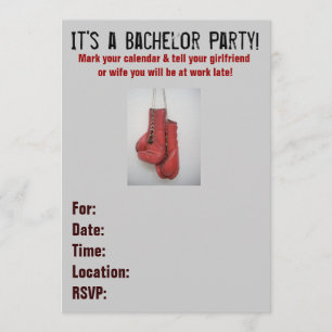 Boxing Ghandschoenen Bachelor Party Kaart