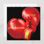 Boxing Ghandschoenen Design Memorial Kaart (Voorkant / Achterkant)