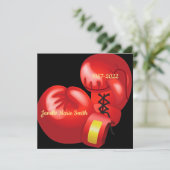 Boxing Ghandschoenen Design Memorial Kaart (Staand voorkant)