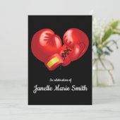 Boxing Ghandschoenen Design Memorial Kaart (Staand voorkant)