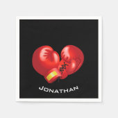 Boxing Ghandschoenen Design Paper Napkins Servetten (Voorkant)