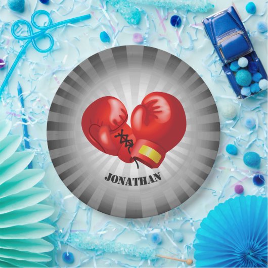 Boxing Ghandschoenen Design Paper Party Bord (Feest)