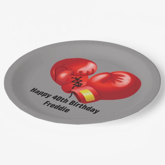 Boxing Ghandschoenen Design Paper Party Bord (Gekanteld)