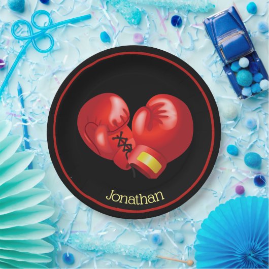 Boxing Ghandschoenen Design Paper Party Bord (Feest)
