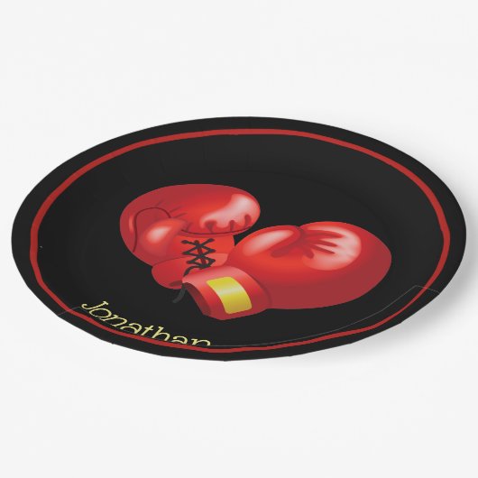 Boxing Ghandschoenen Design Paper Party Bord (Gekanteld)