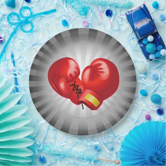Boxing Ghandschoenen Design Paper Party Bord (Feest)