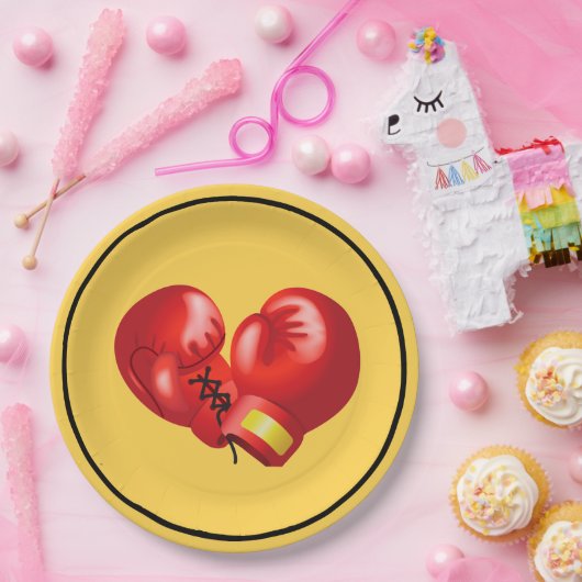 Boxing Ghandschoenen Design Paper Party Bord (Feest)