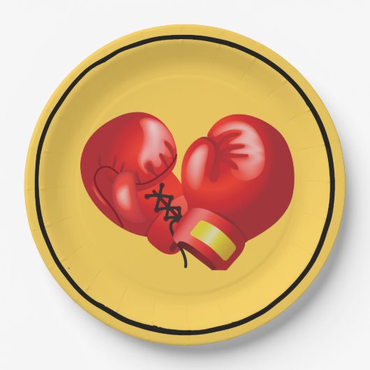 Boxing Ghandschoenen Design Paper Party Bord (Voorkant)
