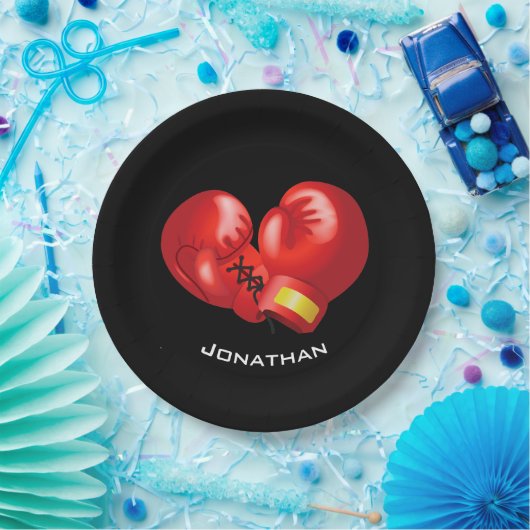 Boxing Ghandschoenen Design Paper Party Bord (Feest)