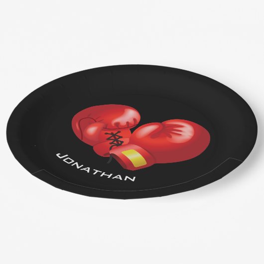 Boxing Ghandschoenen Design Paper Party Bord (Gekanteld)