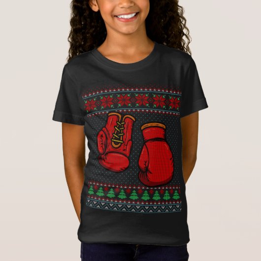 Boxing Ghandschoenen Oegly Sweater Kerstmis T-shirt (Voorkant)