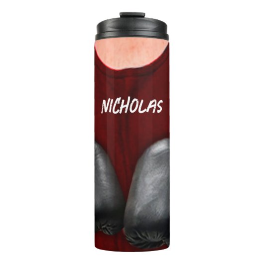 Boxing Ghandschoenen Sport Gepersonaliseerd Thermosbeker (Voorkant)