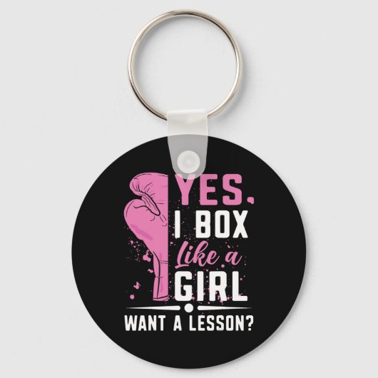 Boxing Girl Boxer Sleutelhanger (Voorkant)