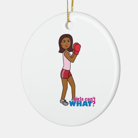 Boxing Girl Keramisch Ornament (Links)