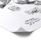 Boxing Glove 1894 Patent Art - Lined Peper Poster (Hoek)