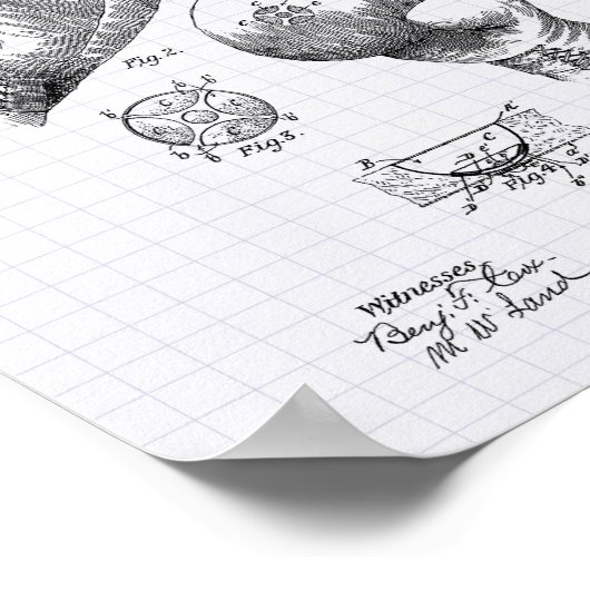 Boxing Glove 1894 Patent Art - Lined Peper Poster (Hoek)