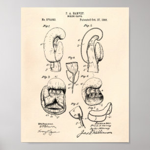 Boxing Glove 1896 Patent Art - Old Peper Poster
