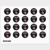Boxing Glove American Flag Ronde Sticker (Vel)
