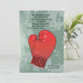 Boxing Glove Birthday Party Invitation Kaart (Staand voorkant)
