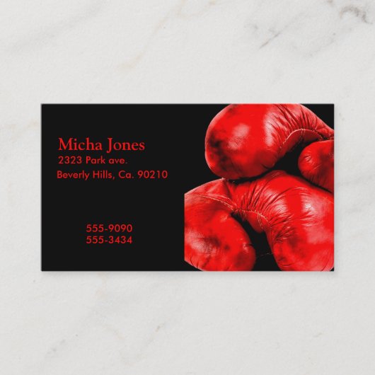 Boxing Glove Boxer Grunge Style Visitekaartje (Voorkant)