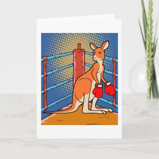 Boxing Glove Boxing Kangaroo Fighting Kaart (Voorkant)
