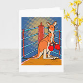 Boxing Glove Boxing Kangaroo Fighting Kaart (Gele Bloem)