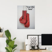 Boxing Glove Canvas, voeg je naam Gym toe! Poster (Thuiskantoor)