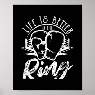 Boxing Glove Funny Boxer Fighter Life is beter Poster