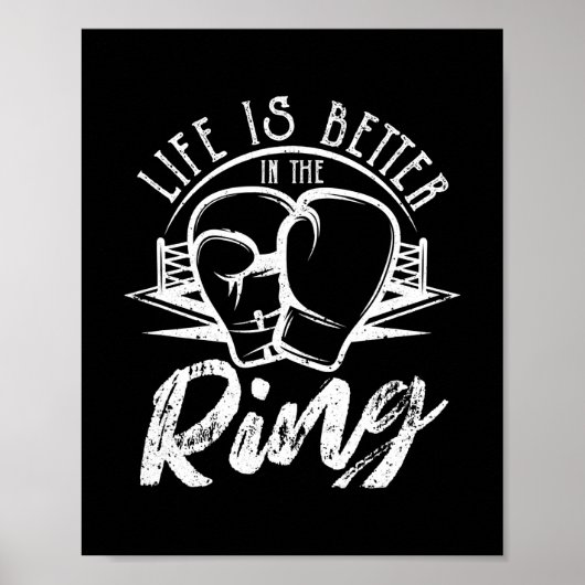 Boxing Glove Funny Boxer Fighter Life is beter Poster (Voorkant)