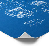 Boxing Glove Patent - Blueprint Poster (Hoek)