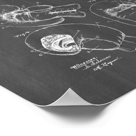 Boxing Glove Patent - Chalkboard Poster (Hoek)