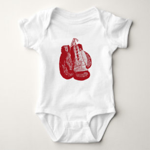 Boxing Glove  Red Gym Baby Bodysuit