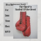 Boxing Glove Retirement Party Uitnodigingen (Voorkant / Achterkant)
