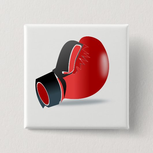 Boxing Glove Vierkante Button 5,1 Cm (Voorkant)