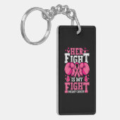 Boxing Gloves Her Fight Is My Fight Breast Cancer Sleutelhanger (Voorkant Links)