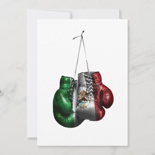 Boxing Gloves T-Shirt - Mexico Vintage Flag Kaart (Voorkant)