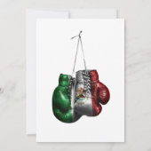Boxing Gloves T-Shirt - Mexico Vintage Flag Kaart (Achterkant)