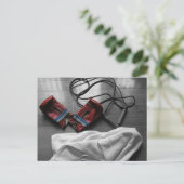 Boxing-handschoenen en gym-werkout briefkaart (Staand voorkant)