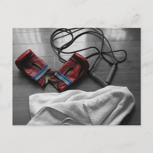 Boxing-handschoenen en gym-werkout briefkaart (Voorkant)
