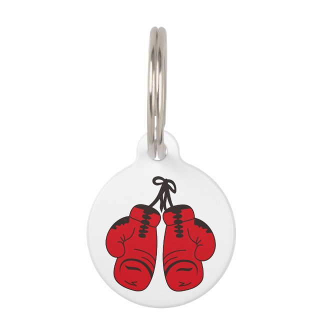 Boxing-handschoenen Huisdierpenning (Voorkant)