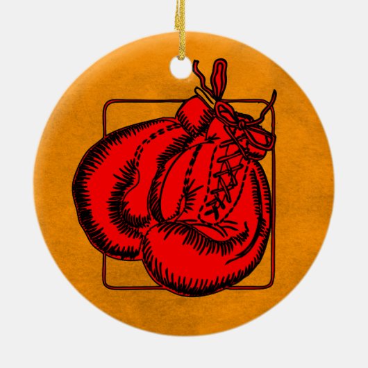 Boxing-handschoenen Keramisch Ornament (Achterkant)