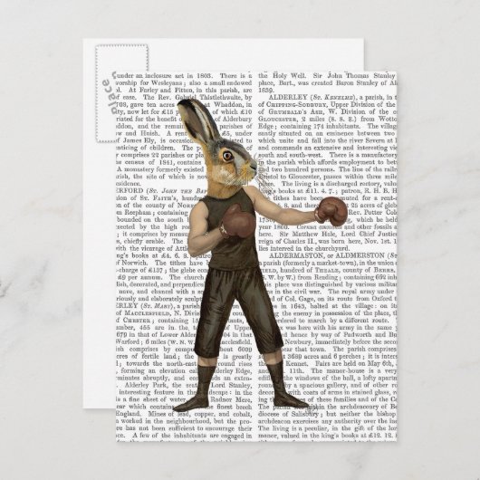 Boxing Hare Briefkaart (Voorkant / Achterkant)