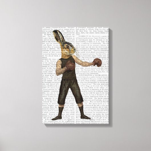 Boxing Hare Canvas Afdruk (Voorkant)
