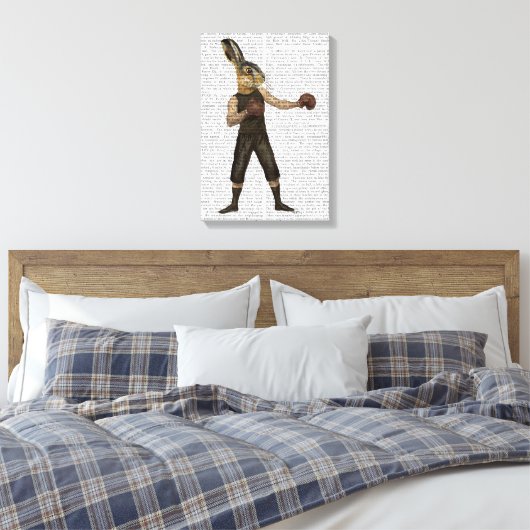 Boxing Hare Canvas Afdruk (Insitu (Slaapkamer))