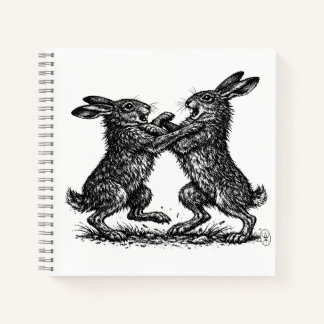 Boxing Hares – Haunted Ink Woodland Duel Notitieboek