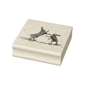 Boxing Hares Rubberstempel