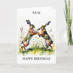 Boxing Hazen Spring Meadow Verjaardag Kaart